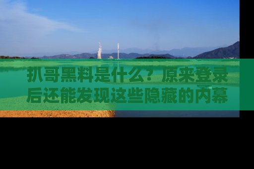 扒哥黑料是什么？原来登录后还能发现这些隐藏的内幕！