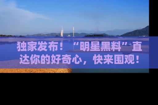独家发布！“明星黑料”直达你的好奇心，快来围观！