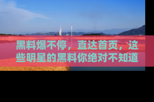 黑料爆不停，直达首页，这些明星的黑料你绝对不知道！