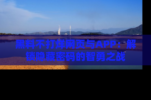 黑料不打烊网页与APP：解锁隐藏密码的智勇之战