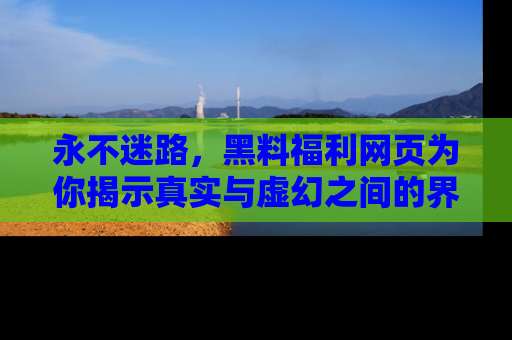 永不迷路,黑料福利网页为你揭示真实与虚幻之间的界限